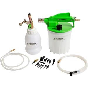 OEMTOOLS 22506 2L Vacuum Brake Bleeder Kit, Single-Person Brake Fluid Extraction, Pneumatic Bleeder Tool with Refill Bottle, Disc and Drum Brake Service, Automotive Vacuum Pump System