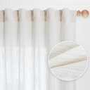 MYSKY HOME Extra Long Curtains for Living Room, Soft Cotton Fabric Boho Window Curtain Drapes Light Filtering Semi Sheer Backdrop Panels, Beige White, 50 x 102 Inches, 2 Pieces