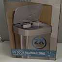 Ninestars 13 Gallon Odor Neutralizing Smart Trash Can, UV + Ozone Dual Purification, Odor Control Motion Sensor Garbage Bin, Universal Power Adapter, ONT-50-81SL Stainless Steel, Silver, Nova Series (Large)