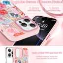 OOK Case for iPhone 16 Pro [Compatible with MagSafe], Luxury Gilded 3D Textured Pink Coastal Beach Ocean Sea Shell Floral Collage Frosted Shockproof for Women Girls Magnetic Phone Cover