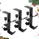 Fireplace Stocking and Garland Hanger, 2 in 1 Mantel Hanger for Garland, Fireplace Stocking Holders for Mantle Garland Hooks for Xmas Holiday Home Party Decoration (Black,3)