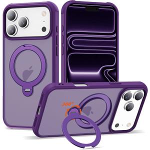 Case for iPhone 17 Pro Max with 360°Spin Stand,6.9" Purple