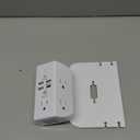 Wall Outlet Extender with Shelf and Night Light, Surge Protector, Wall Mount Charger Multi Plug Expander with 5 AC Outlets and 3 USB A Ports 1 USB C, Wide Space 3-Sided Power Strip Multi Plug Outlets (White)