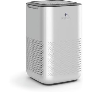 Medify MA-15 Air Purifier with True HEPA H13 Filter | 585 ft Coverage in 1hr for Allergens, Smoke, Wildfires, Dust, Odors, Pollen, Pet Dander | Removal to 0.1 Microns | Silver, 1-Pack