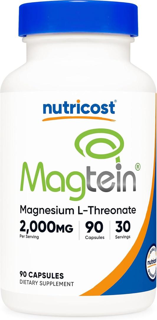 Nutricost Magtein Magnesium L-Threonate 2,000mg, 90 Capsules - Gluten Free, Vegetarian, 30 Servings