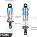 Oiled Shocks Upgraded 66mm/72mm Aluminum Oil Shock Absorber Set for 1/12 1/14 1/16 RC Cars - Compatible with WLtoys 144001, 124019, MJX 16208, HBX & More