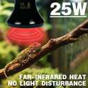 25W Reptile Heat Lamp(2-Pack) Ceramic Heat Emitter- Non-Light Emitting, 24/7 Safe Heating for Terrariums, Brooders & Incubators-Turtle Lizard Bearded Dragon Snake Small Pets E26