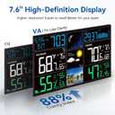 Weather Stations Wireless Indoor Outdoor, Indoor Outdoor Thermometer Wireless with Digital Atomic Clock, Large Display, Barometric Pressure, Forecast, Adjustable Backlight, Contemporary