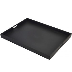 Metal Serving Tray with Handle, Ottoman Decorative for Home, 22x30 inches Black