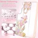 for Samsung Galaxy A16 5G Case6.7 inch with Tempered Glass Screen Protector Slim Soft TPU & Hard PC Crystal Clear Cover, Elegant Cute Floral Pattern Design for Girls Women-Iris/Pink