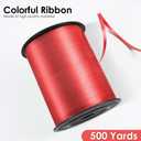 8 x Red Curling Ribbon, 3/16" x 500 Yards, Polyester, Multi-purpose, Solid Red, Classic, For Special Occasions