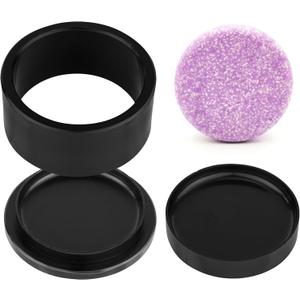 2.5inch Round Soap Shampoo Bar Mold, 3D Plastic Solid Bath Bomb Shower Steamer Press Molds for Making Shampoo Bars, Shower Steamers, Soaps, Bath Bombs, DIY Making Supplies (Round)