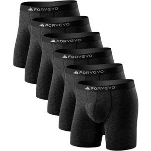Merino Wool Underwear Mens Boxer Briefs, Breathable Boxer Shorts for Men, Soft Moisture Wicking Underwear 6 Pack, XXL