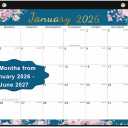 KOPEESY Desk Calendar 2026, 18 Months Calendar 2026 Runs from January 2026 to June 2027, 17" x 12" Desktop/Wall Monthly Calendar for Home, School and Office - Floral Pattern