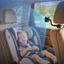 Baby Car Camera Monitor | 5" 1080P IPS Suction Cup Screen - 360 Rotation IR Night Vision 3X Zoom - USB Powered Headrest Mount for Baby Car Cam