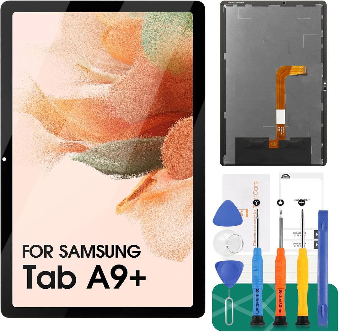 For Samsung Galaxy Tab A9+ Screen Replacement for Samsung Tab A9 Plus LCD Display Digitizer Touch Screen Assembly Repair Kits SM-X210 SM-X215 SM-X216B Black