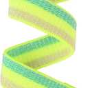 Sport Mesh Nylon Bands Compatible with Garmin Vivosmart 5 tracker Replacement Bands with Case (Transparent Case-M(5.1-8.3inch), Stripe Yellow with Transparent Case)