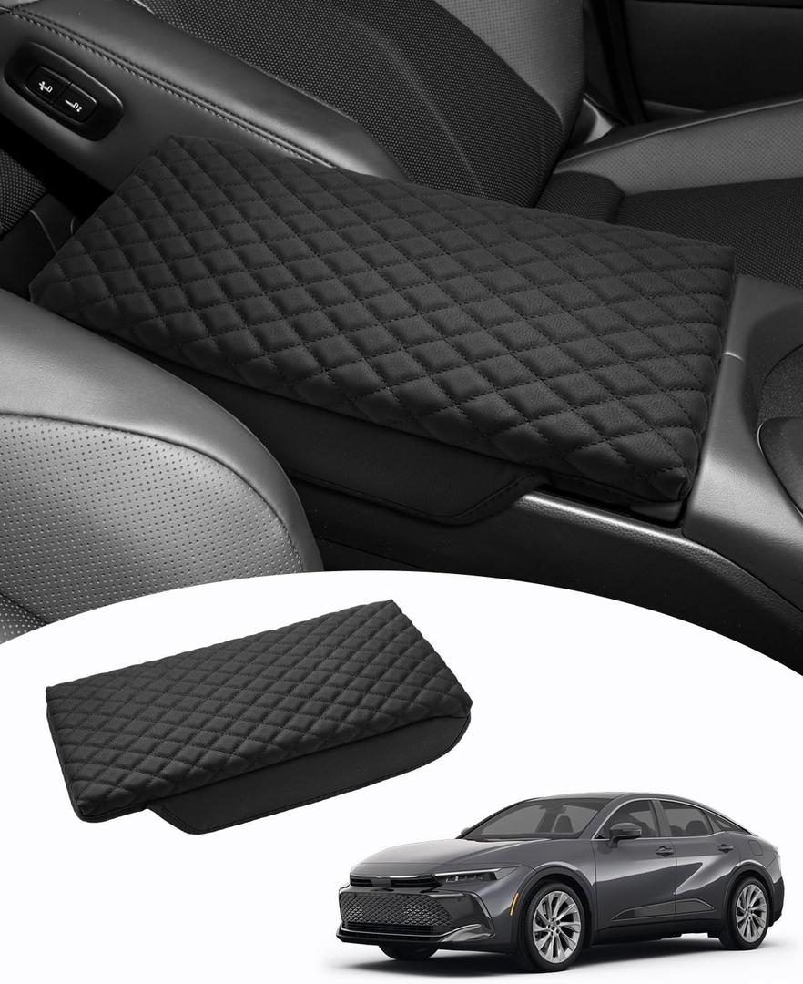 Shademax Toyota Crown Center Console Cover, Armrest Cover Cushion Pad for Toyota Crown Signia 2023 2024 2025 2026 Accessories PU Leather Middle Consle Lid Armrest Seat Box Cover Protector Anti-Scratch