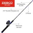 Zebco Splash Spincast Reel and Fishing Rod Combo, 6-Foot 1-Piece Fiberglass Rod, Medium Power, Moderate Action, Size 20 Reel, Z-Splash Blue