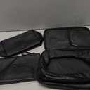 MAANGE Makeup Bag - Large Cosmetic Bag with 2pcs Small Makeup Bags Portable Leather Travel Makeup Bag Set Toiletry Bag Make Up Bags for Women and Girls (Black)