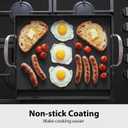 Utheer 17" x 13" Nonstick Coating Cooking Griddle for Gas Grill, Universal Griddle Flat Top Plate Insert with Grease Groove and Removable Handles for Charcoal/Gas Grills, Camping, Tailgating, Parties