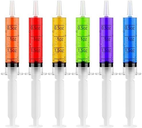 60 PACK 2 oz Party Jelly Syringes Shot, BPA Free, Washable, Durable Big Springe for Jelly Shot for Halloween, Thanksgiving Day, Christmas Bachelorette Parties