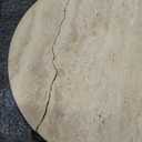 Travertine Tray, 11.8"x0.8" Round Serving Tray for Kitchen and Coffee Table, Bathroom Trays for Counter, Decorative Vanity Trays, Catchall Fruit and Snack, Light Beige Ottoman Tray