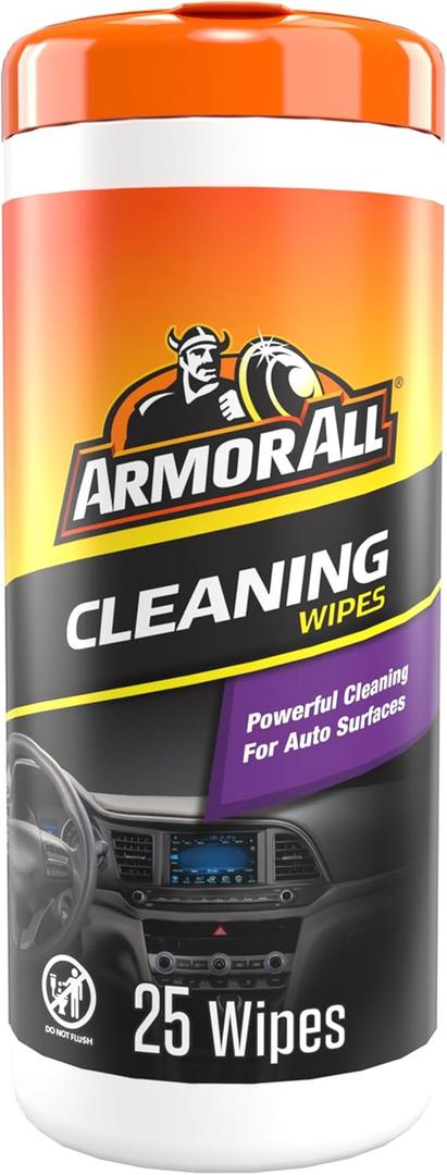 Car Interior Cleaner Wipes by Armor All, Car Interior Cleaning Wipes for Dirt and Dust in Cars, Trucks and Motorcycles, 25 Count