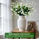 TURNMEON 20 Bundles Artificial Flowers for Outdoors,Summer Spring Grass Camellia Fake Flowers Plastic Plants,UV Resistant No Fade Faux Greenery for Gardens Porch Planter Cemetery Decor 500 Head(White)