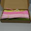 600 Pcs Pink Pipe Cleaners Craft for Flowers, Pastel Chenille Stems for DIY Art Projects Creative Gift (6 Colors), Bulk Fuzzy Pipe Cleaner Flower Kit, Ideals for Party Decor (Pink Flower)