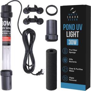 30W UV-C Light with 17ft Cable for 200-2000 Gallon Aquariums, Ponds & Pools - Professional UV Water Clarifier for Koi Ponds, Fish Tanks, Spas & Cold Plunge