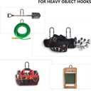 Set of 6 Garage Wall Hooks, Wall Metal Hooks, Double Hooks, Black, Double Garage Hooks for Organizing Ropes, Chairs, Hoses (Model 2)