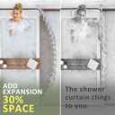 Curved Shower Curtain Rod Tension Mount for Bathroom, Stainless Steel, Adjustable 43-72 Inches, Silver