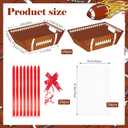 24 Set Footballs Party Baskets for Gifts Empty with Cellophane Basket Bows Football Senior Night Market Tray Cardboard Basket to Fill for Sports Party Favors Holiday Gifts Packaging
