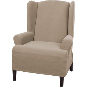 MAYTEX Pixel Stretch 1-pc Slipcover Wing Chair, Sand (4300315) (1-Piece Wing Chair)