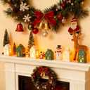 6 Pcs Ceramic St. Patrick's Day Village Houses LED Lighted Irish Village Sets Holiday Gift for DIY St. Patrick's Day Holiday Miniature Porcelain House Figurines for Home Tabletop Mantel Shelf Decor