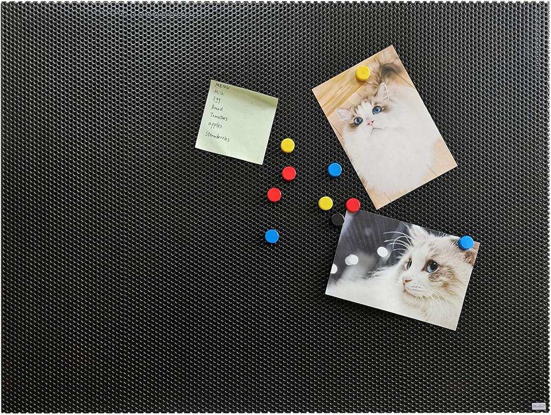 JILoffice Bulletin Board, Magnetic Board 24 x 18 Inch, Great Wall Mounting Board with 40 Magnets, Decorative Board for Photos and Messages (Black)