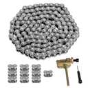 25 Roller Chain 132 Link with 10 Master Links and Chain Breaker, #25 Drive Chain Compatible with Razor MX500 MX650 SX500 Dirt Bike XRF500 MiniMoto, Fit for Motocross/Mini Bikes/Electric Dirt Bikes