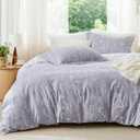 Bedsure Queen Comforter Set - Lavender Bed Set, 3 Pieces Cute Floral Bedding, 1 Soft Reversible Botanical Flowers Comforter and 2 Pillow Shams