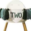 Greenery 2nd Birthday High Chair Banner - Nature Highchair Banner, Two Wild Party Banner, Tassel Bunting