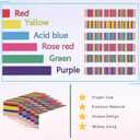 6 Pack Mexican Table Runners 14 x 84 Rainbow Colors Large Boho Mexican Theme Party Decoration for Cinco de Mayo Fiesta Party 6 Serape Table Runner (14 x 84), 14" x 84"-6Pcs