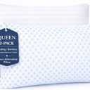 Nestl Cooling Memory Foam Pillow with Down Alternative Pillows Combo Set - Queen Size Set of 2, 1 Soft and 1 Firm, Adjustable for Side, Back, Stomach Sleepers, Breathable Washable Bed Cover, 20x30, Queen Duo