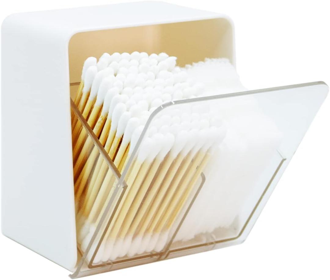 Artilife Bathroom Qtip Holder Canisters, Vanity Countertop Storage Organizer for Cotton Swabs, Rounds, Balls, 2 Pack