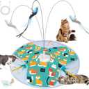 Interactive Cat Toy, Rechargeable Automatic Cat Toys for Indoor Cats, Motion Activated Hide and Seek Toy with Bird Cat Wand, Moving Feather for Bored Indoor Cats/Kittens (Kitty Cat Toy)