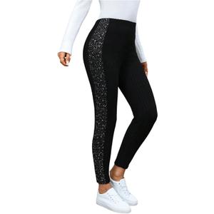 WDIRARA Women's Leopard High Waisted Leggings Workout Running Athletic Yoga Pants, Medium