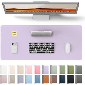 YSAGi Leather Desk Protector, Office Mat, Large Mouse Mat, Non-Slip PU Leather Blotter, Laptop Pad, Waterproof Writing Pad for Office and Home (Light Purple, 23.6" x 13.8")