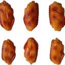 Artificial Fake Grilled Chicken Wings, Realistic Simulation Cooked Fried Chicken Wing, Lifelike Food Model BBQ Meat Imitation for Home Shop Party Decoration Sample Display Photography Props (6 Pack)