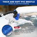 34" Extendable Ice Scrapers for Car Windshield 2-in-1 Snow Brush for Car Snow Scraper for Car Snow Scraper and Drush with Ergonomic Foam Grip for Cars, Trucks, SUVs with 360 Pivoting Brush Head Blue