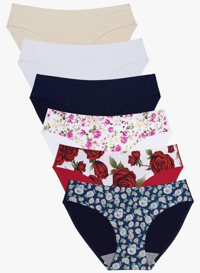 Wealurre Seamless Underwear Invisible Bikini No Show Nylon Spandex Women Panties, SIZE M