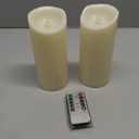 Large 10" x 4" Outdoor Waterproof Flameless Candles with Remote and Timers, 1000 Hours Battery Operated LED Flickering Pillar Candles for Lanterns, Ivory Plastic, Set of 2